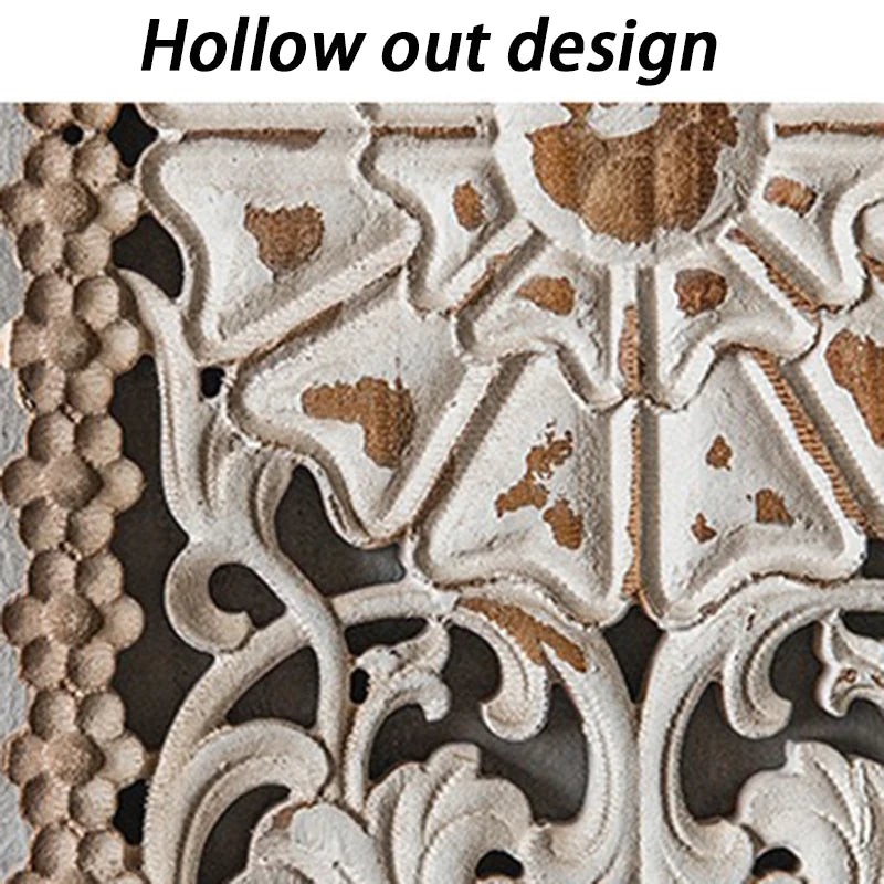 décoration murale vintage shabby chic motif floral bois fond gris blanc marron