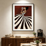 affiche abstraite rayées rouges moderne sans cadre toile impression murale chambre salon