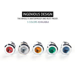 indicateur led métallique rouge bleu jaune vert blanc métal brossé moderne utilitaire vis câbles