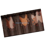 rideau marron foncé oiseaux fleurs rustique semi transparent 70cm 60cm 100cm 60cm