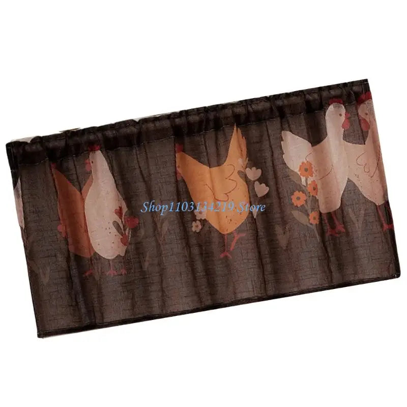 rideau marron foncé oiseaux fleurs rustique semi transparent 70cm 60cm 100cm 60cm