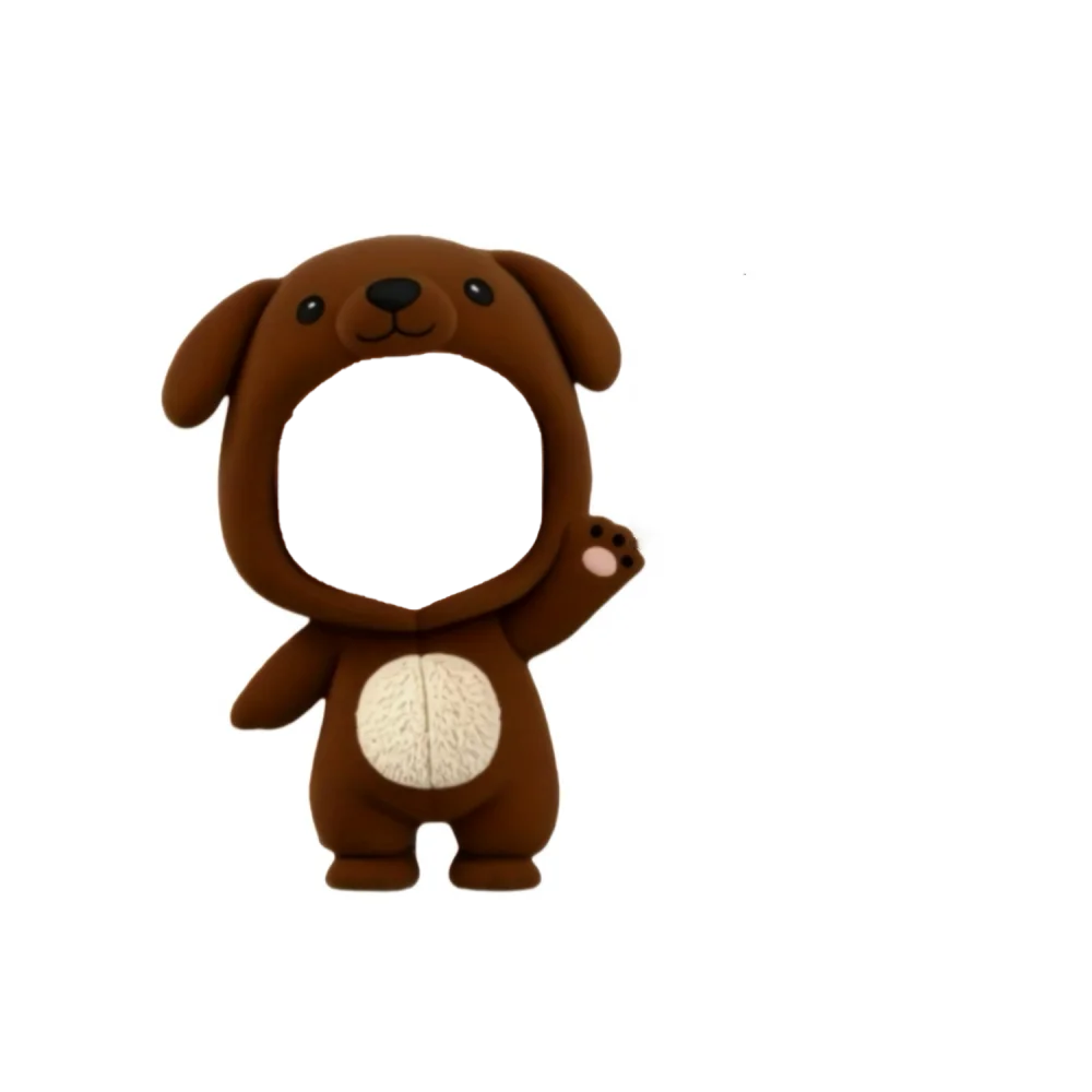 peluche personnalisée visage humain costume chien marron clair doux créatif adultère oblong lavable machine