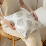 coussin beige motif citrouilles moderne opacité 100 polyester tufted 45x45cm décoration maison canapé chaise