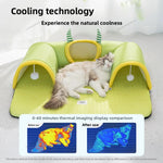 lit chat tapis respirant tissu géométrique moderne vert clair jaune bleu clair
