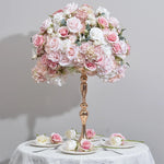 décoration mariage bouquet fleurs artificielles roses hortensias classique intérieur 60cm blanc violet