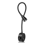 lampe lecture led moderne fixée mur noire flexible interrupteur bouton rechargeable