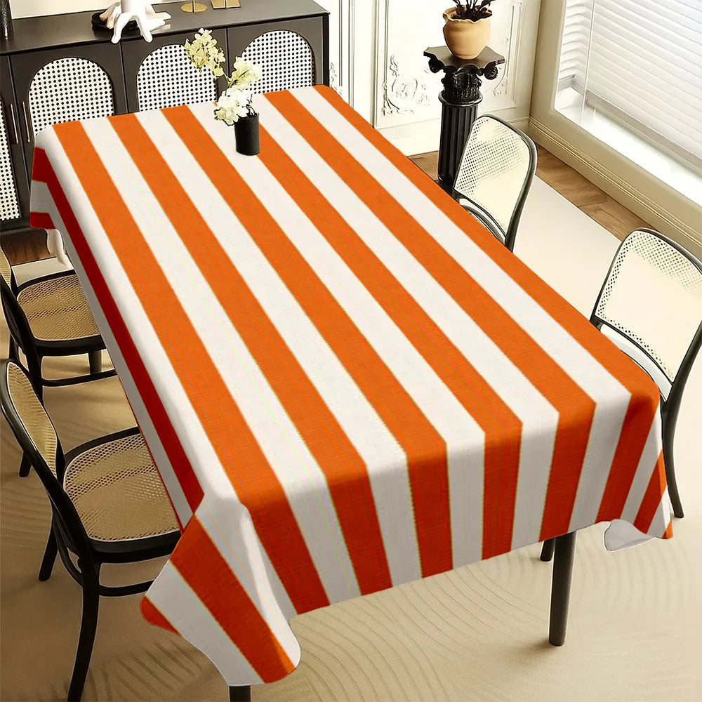 nappe table rayures orange blanche moderne cuisine décoration mariage fête restaurantextérieur