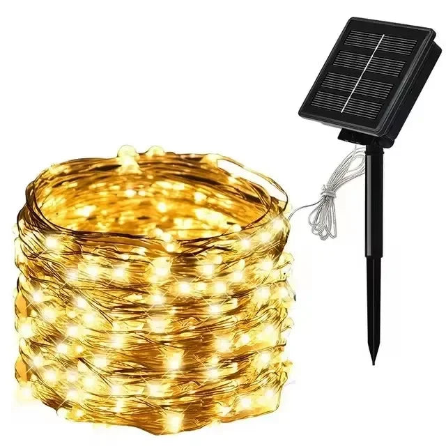 guirlande lumineuse solaire extérieure multicolore étoiles moderne 32m 104.98ft led