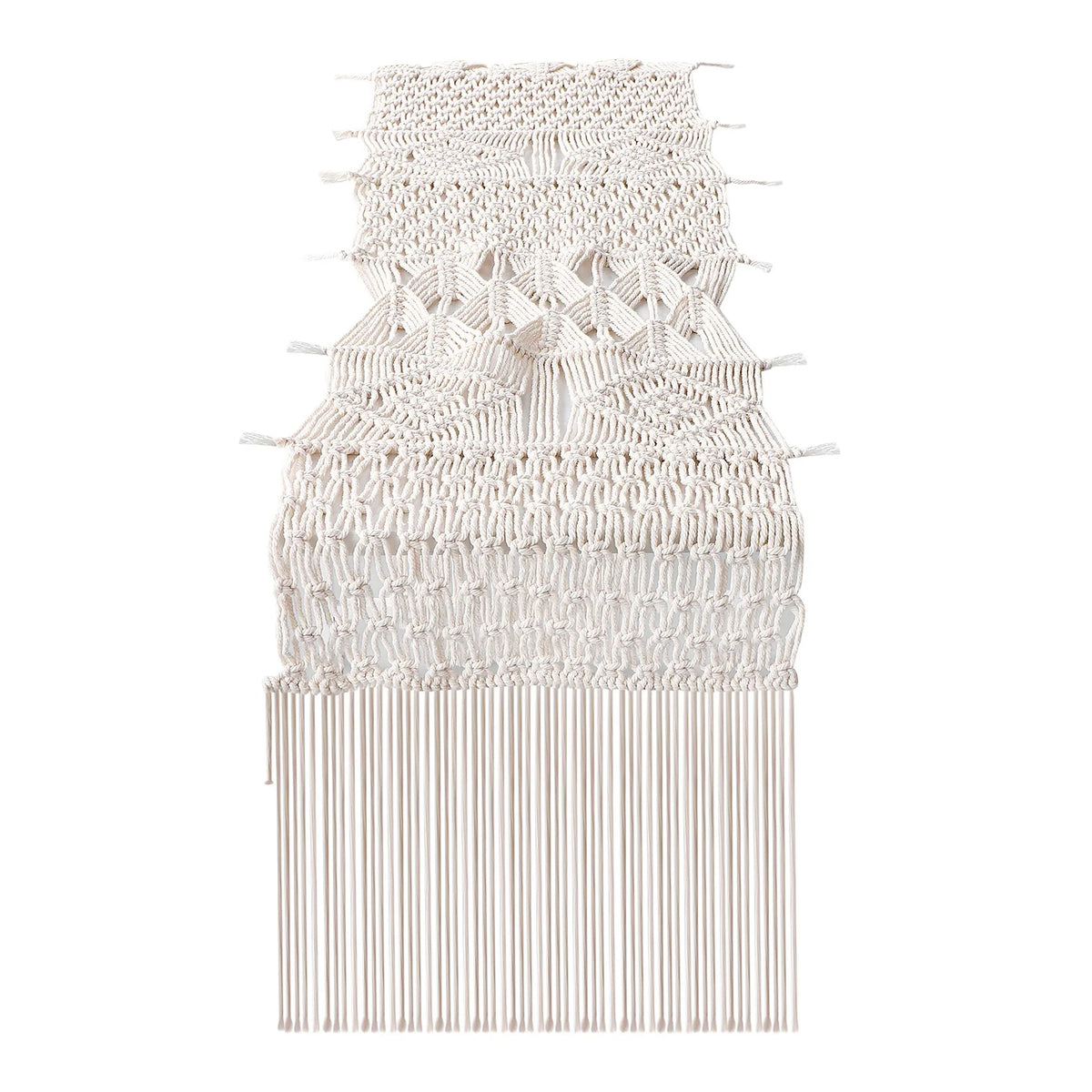 Décoration de table avec chemin macramé orange