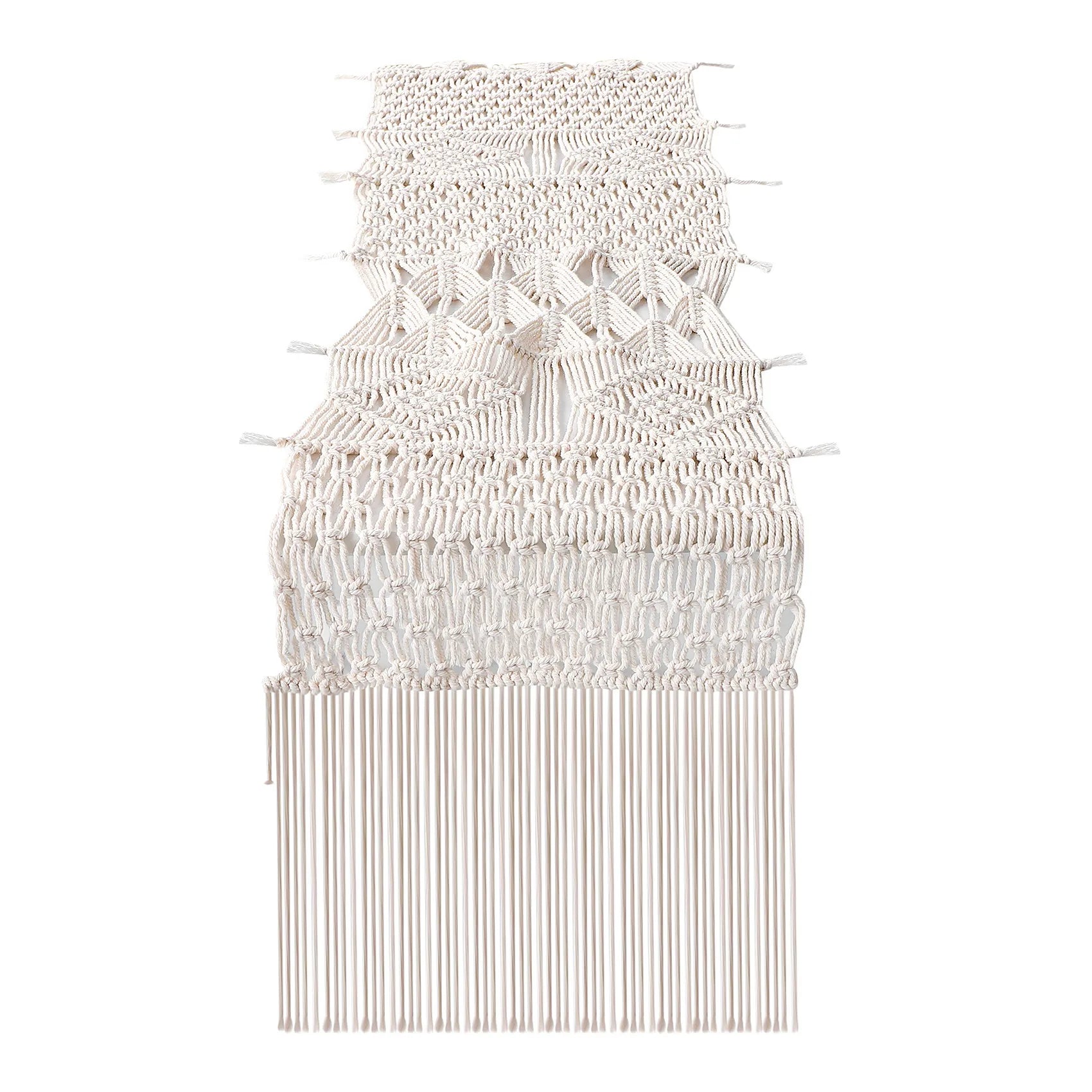 Décoration de table avec chemin macramé orange