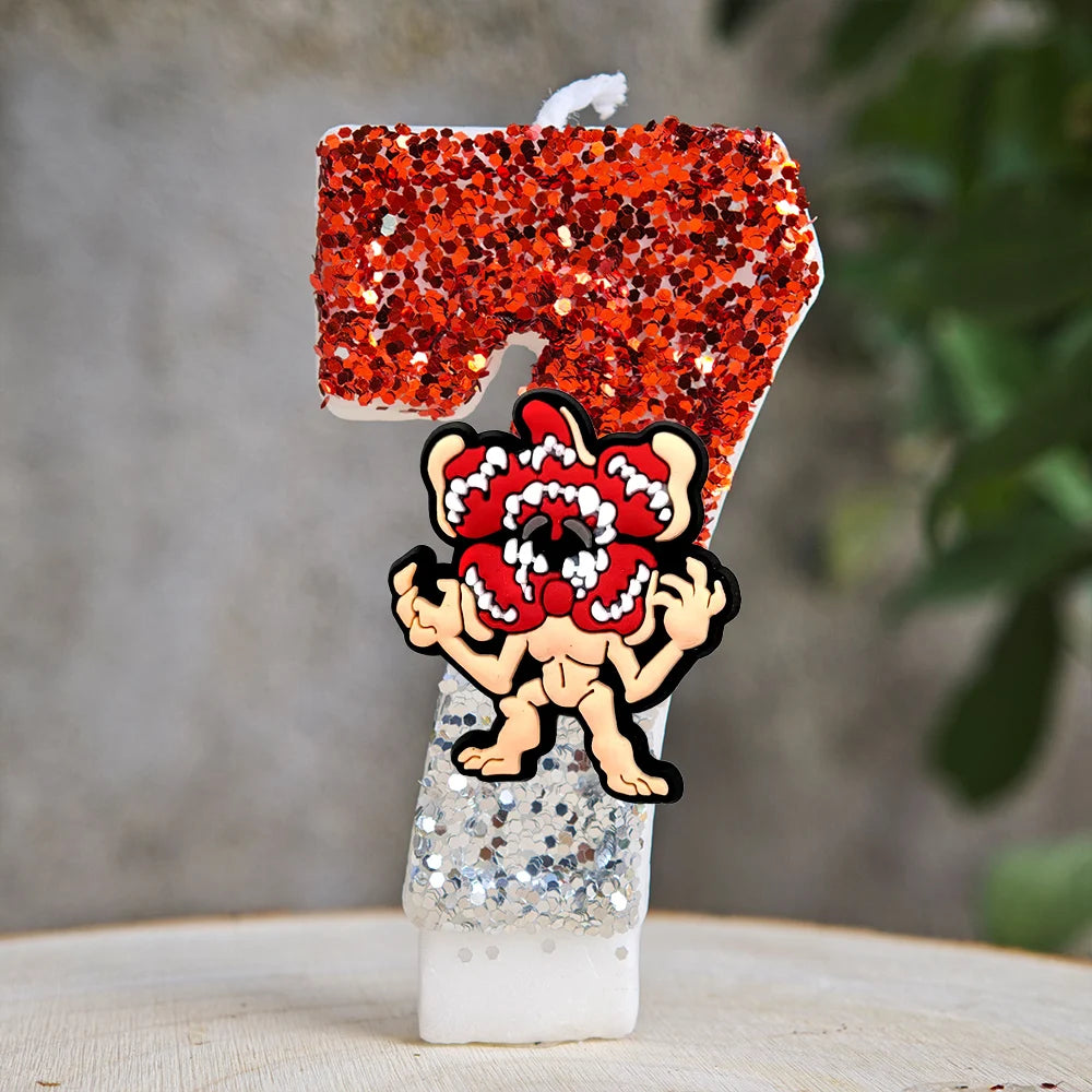 bougies glitter tête lion rouge blanche noire anniversaire décoration fête thème animalier enfants événement