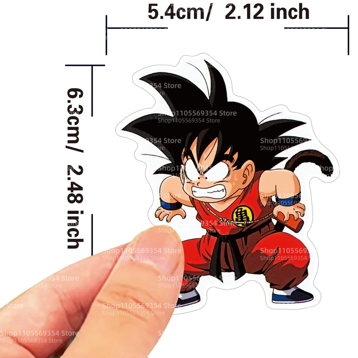 stickers dragon ball personnages occasion fete papier anime orange noir bleu blanc 100pcs