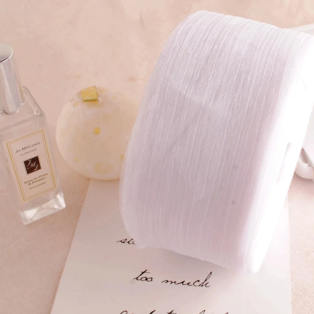 rubans décoratifs polyester bleu clair rose gris blanc modernes élégants double face largeur adhésif