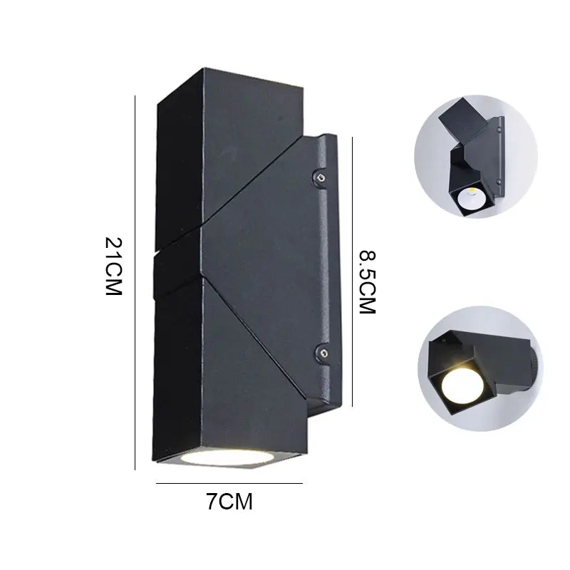 projecteurs led doubles têtes muriers étanches contemporains noirs mat ip65 hydrofuge
