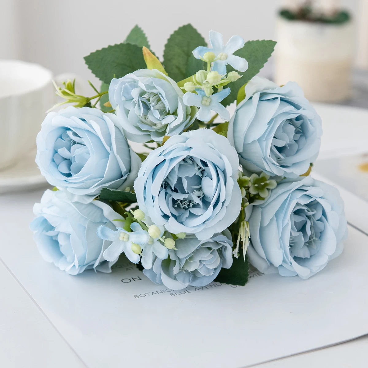 bouquet artificiel soie pivoine rose violet blanc décoration intérieure classique rustique vase transparent