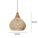 lampe suspendue tressée bohème vintage semi transparente 50cm 40cm chambre salon