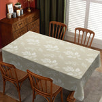 nappe table rectangulaire imperméable motif feuilles beige moderne polyester cuisine salon mariage extérieur