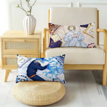 housse coussin imprimé anime personnages bleu blanc moderne double face