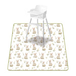 tapis imperméable anti dérapant blanc bleu orange vert motif tracteurs dinosaures moderne enfant