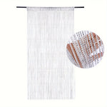 rideau franges semi transparent moderne blanc multicolore porte chambre coucher décoration
