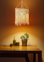 suspension macramé tissé main franges boho chic corde coton beigeclair designintérieur