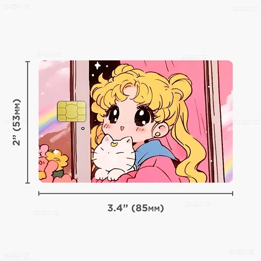 étiquettes carte bancaire stickers dessins animés personnages mignons adhésifs réutilisables waterproof classiques cartes credit