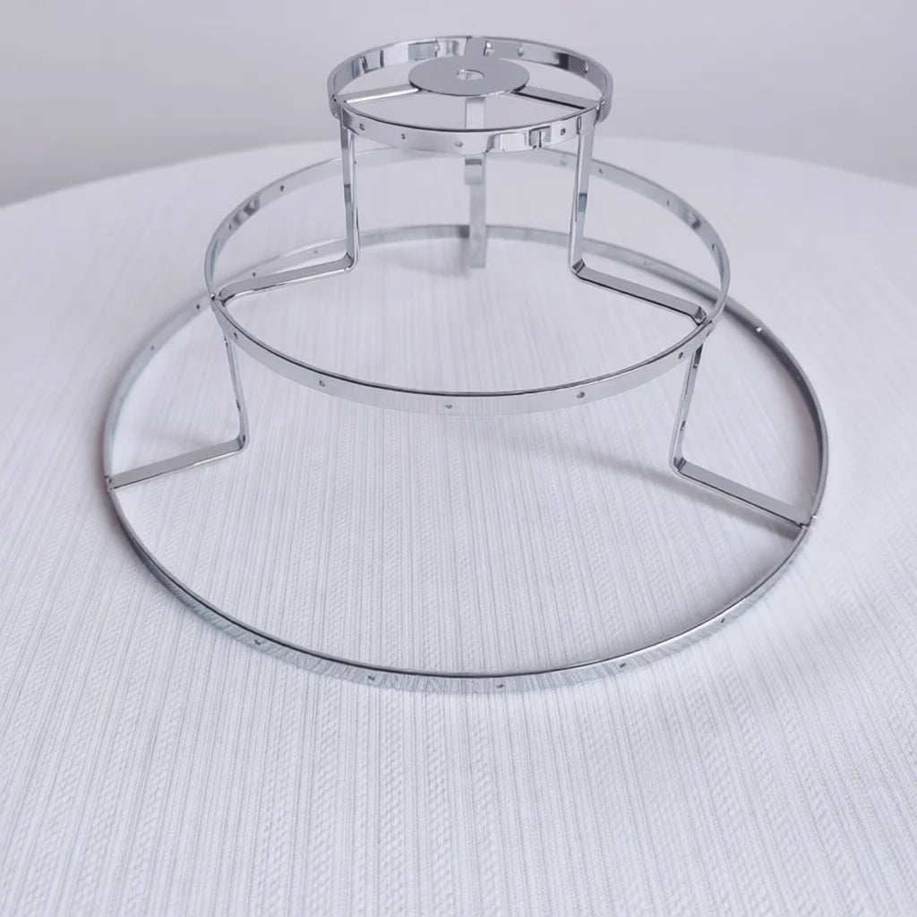 support lampe moderne minimaliste structure circulaire argenté doré barres horizontales verticales opacité fixations invisibles