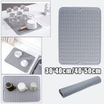 tapis table silicone rectangulaire moderne rayures ondulées gris noir protection cuisine support vaisselle