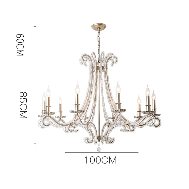 lustre décoration doré transparent floraux classique baroque ampoules led
