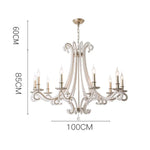lustre décoration doré transparent floraux classique baroque ampoules led