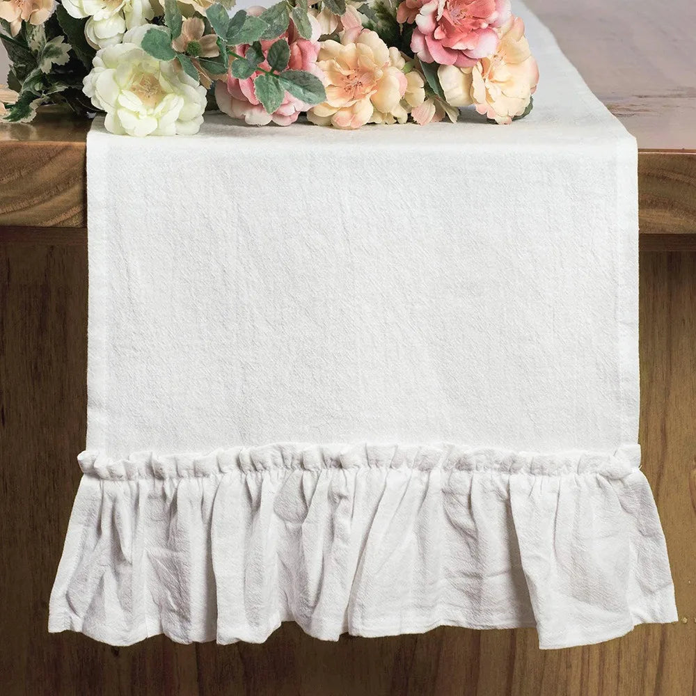 table cuisine chemin table rustique vintage beige clair coton polyester lavable réutilisable pâques noël