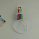 couronne fête anniversaire bougies happy birthday coeurs élastique rose blanche multicolore festive