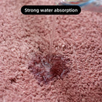 tapis bain moderne gris rose peluche épaisse antidérapant respectueux environnement 50x50cm