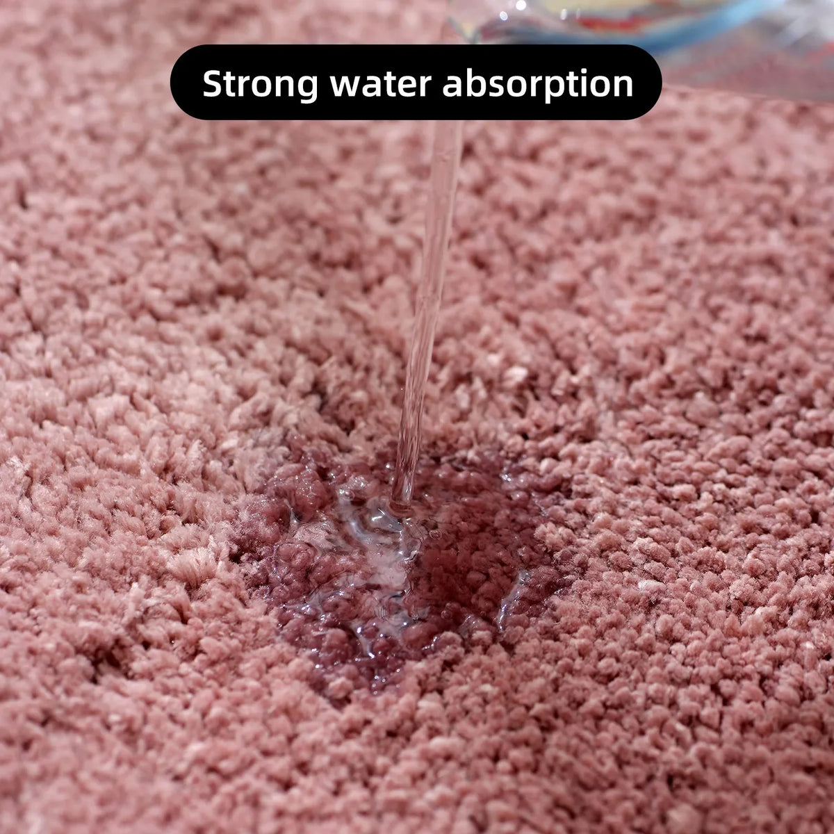 tapis bain moderne gris rose peluche épaisse antidérapant respectueux environnement 50x50cm