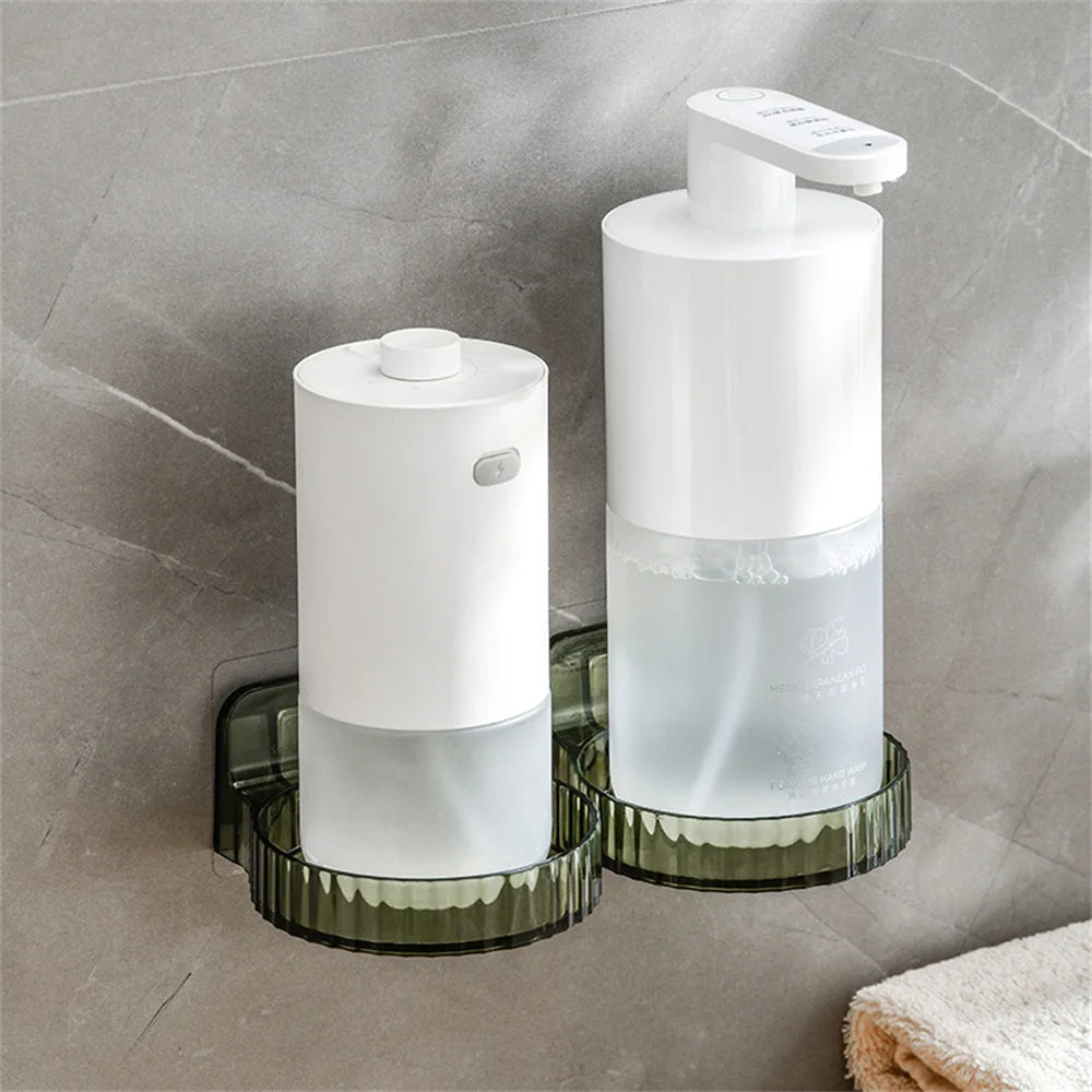 porte brosse dents distributeur savon liquide adhésif moderne blanc vert doré transparent