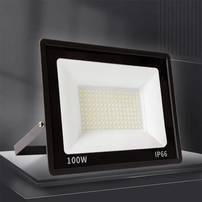 projecteur led moderne noir ip66 100w 201mm 155mm clips aluminium blanc froidextérieur