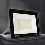 projecteur led moderne noir ip66 100w 201mm 155mm clips aluminium blanc froidextérieur