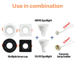 projecteur réglable led blanc base gu10 gu5.3 multiple forme ronde carrée