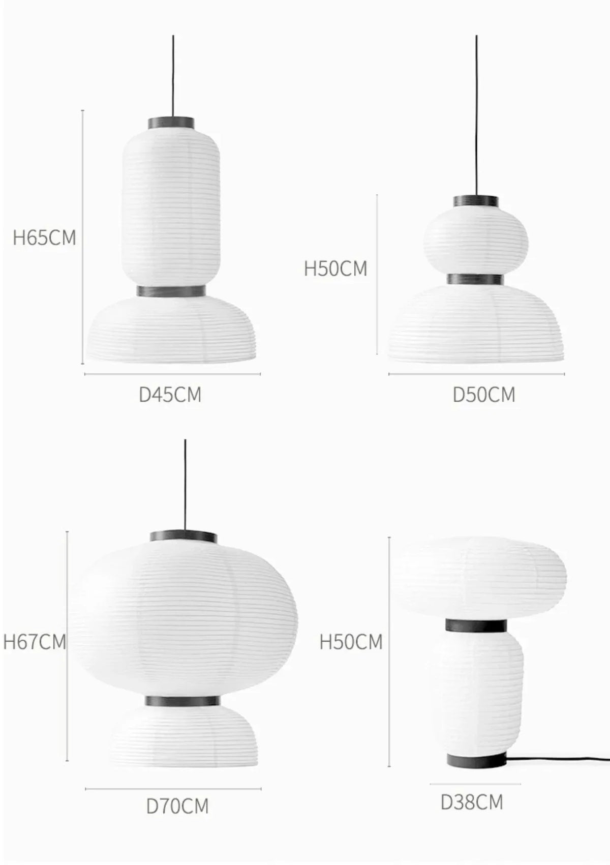 suspension moderne papier rayures horizontales blanc noir 2000 82000 lumens pendentif câble fixé