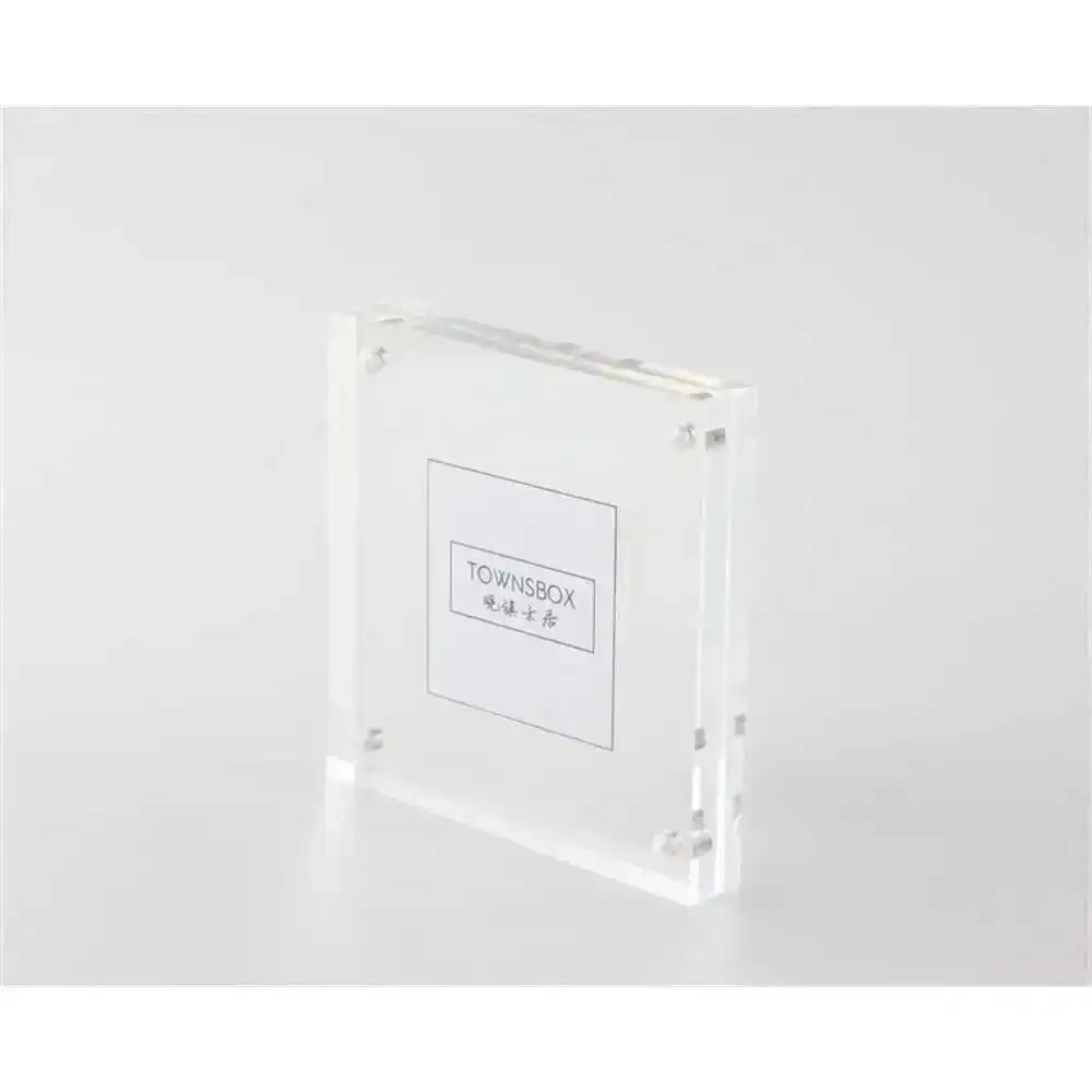 support photo acrylique moderne 10x10cm transparent inclusion plaque présentation