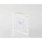 support photo acrylique moderne 10x10cm transparent inclusion plaque présentation