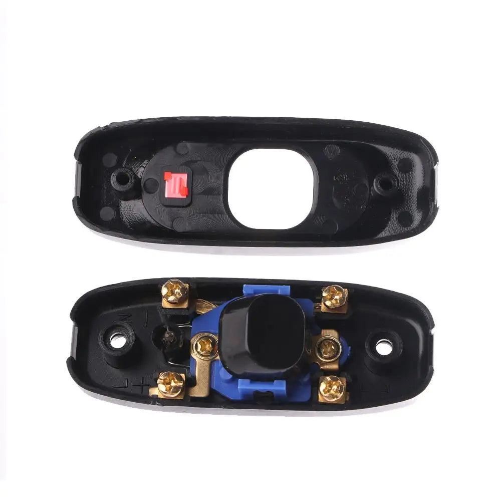interrupteur bouton pression blanc noir moderne boutons pattes dorées câbles basse tension led