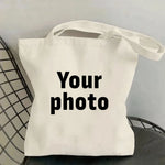 sacs toile personnalisables tote bag noir blanc imprimés décontractés femmes