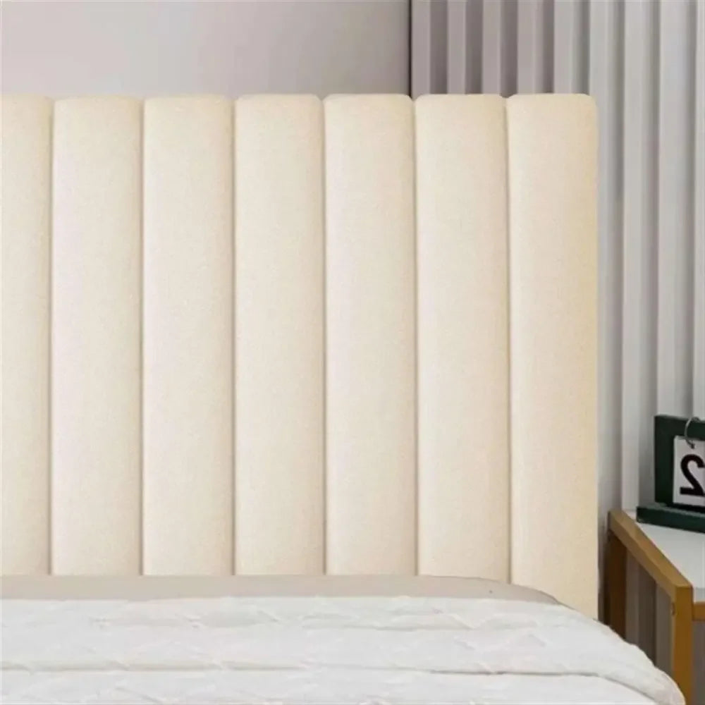 housse tête lit velours solide couleur beige clair moderne usage quatre saisons lavable