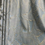 rideau polyester feuilles dorées gris clair beige haut standing salon chambre moderne français