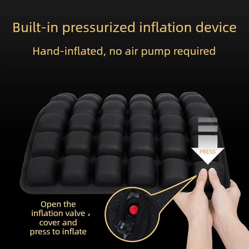 coussin siège gonflable mousse pu noir contemporain valve intégrée massage rond boudins opacité chambre