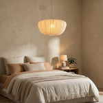 Suspension lumineuse tissu beige rayures moderne câble suspendu 249 2000 lumens 90 260V