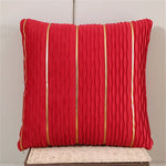 housse coussin velours plissé rayures dorées moderne couleur rouge jaune bleu vert violet rose
