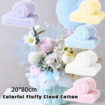 serviettes coton pelucheuses nuages colorées moderne blanches roses bleues vertes douces 20x80cm