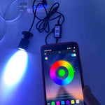 projecteur led rgb bluetooth usb 5v noir moderne cordon 300mm 1w 3w